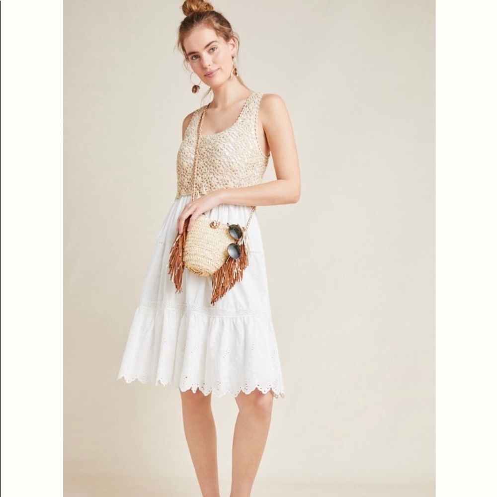 Anthropologie Beckett Crochet Eyelet Dress
